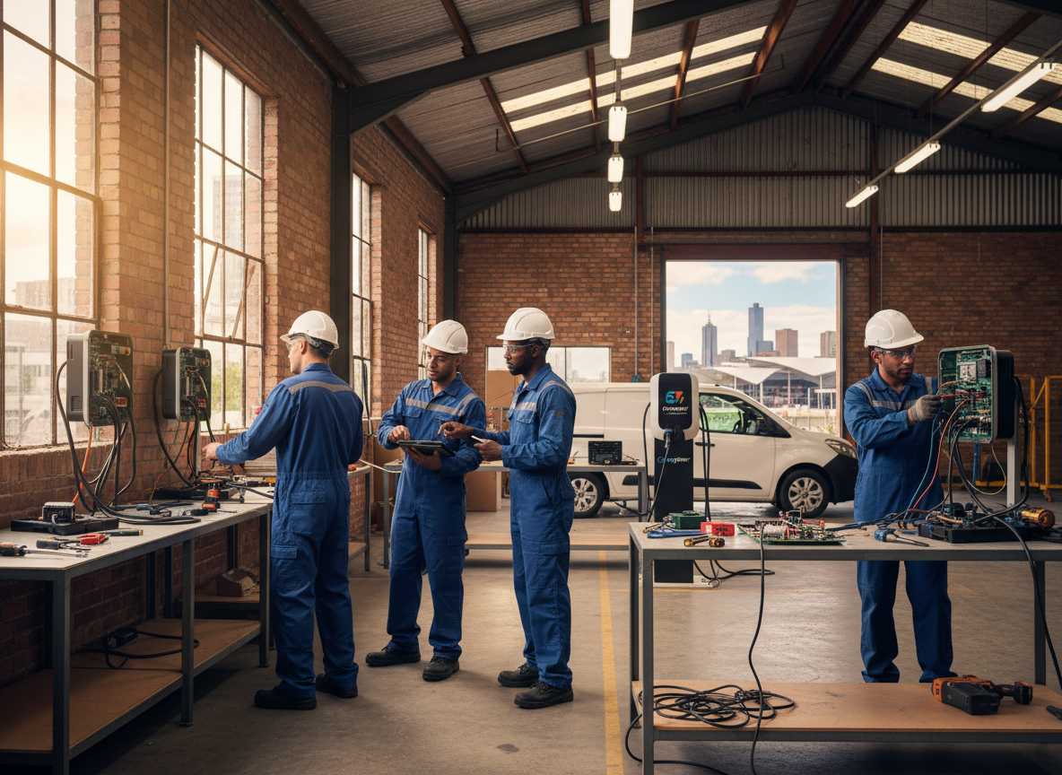 The Melbourne EV Charger Installation team at work in Melbourne