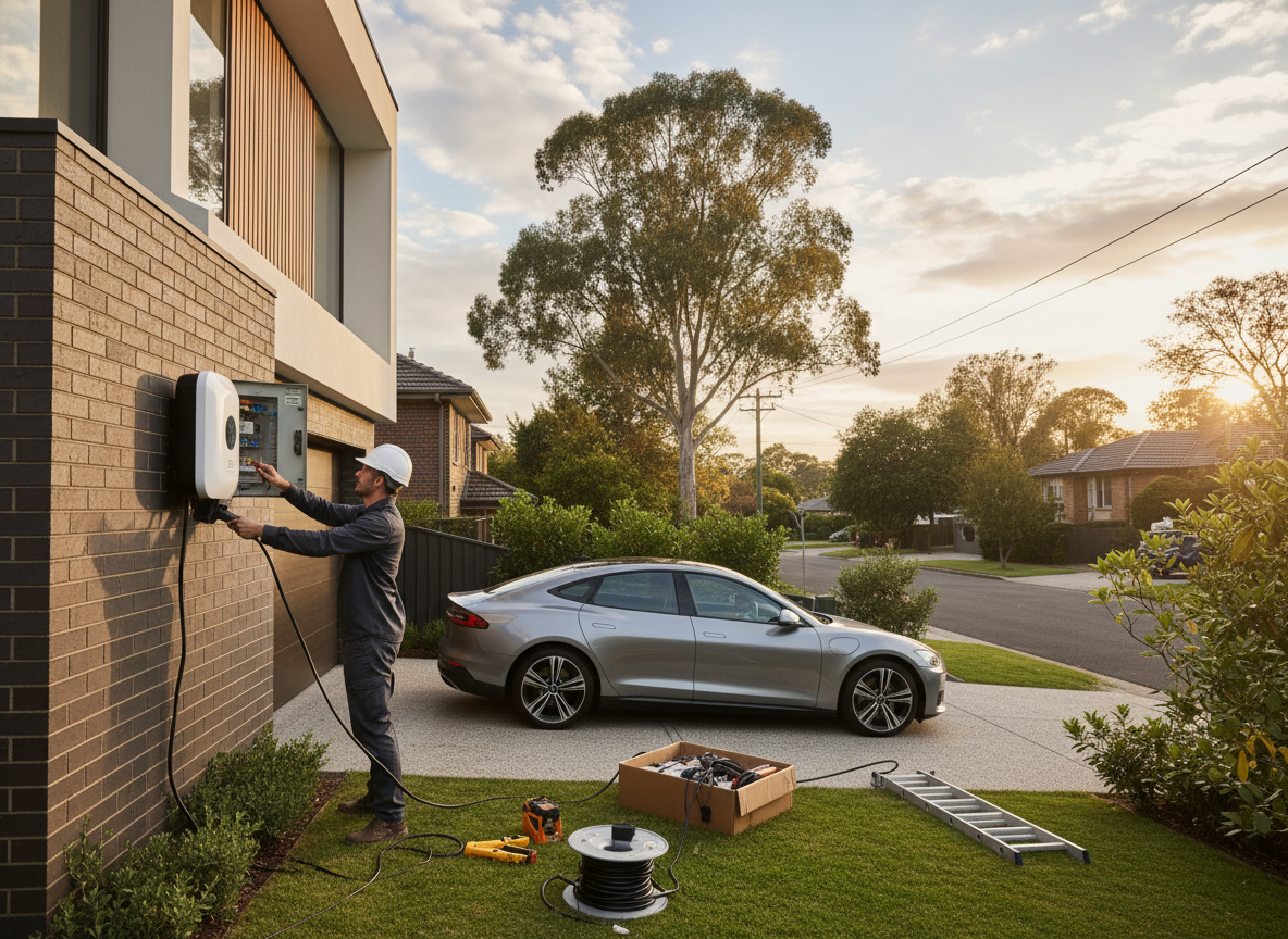 ev charger installation work by Melbourne EV Charger Installation in Melbourne, Victoria